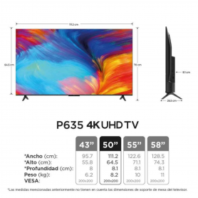 Televisor 50" TCL  50P635 4K-UHD LED Smart TV Google