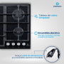Estufa Empotrable  INDURAMA Vidrio 60 cm 4 Quemadores  GN