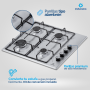 Estufa  Empotrable INDURAMA 60 cm Inox 4 Quemadores GN